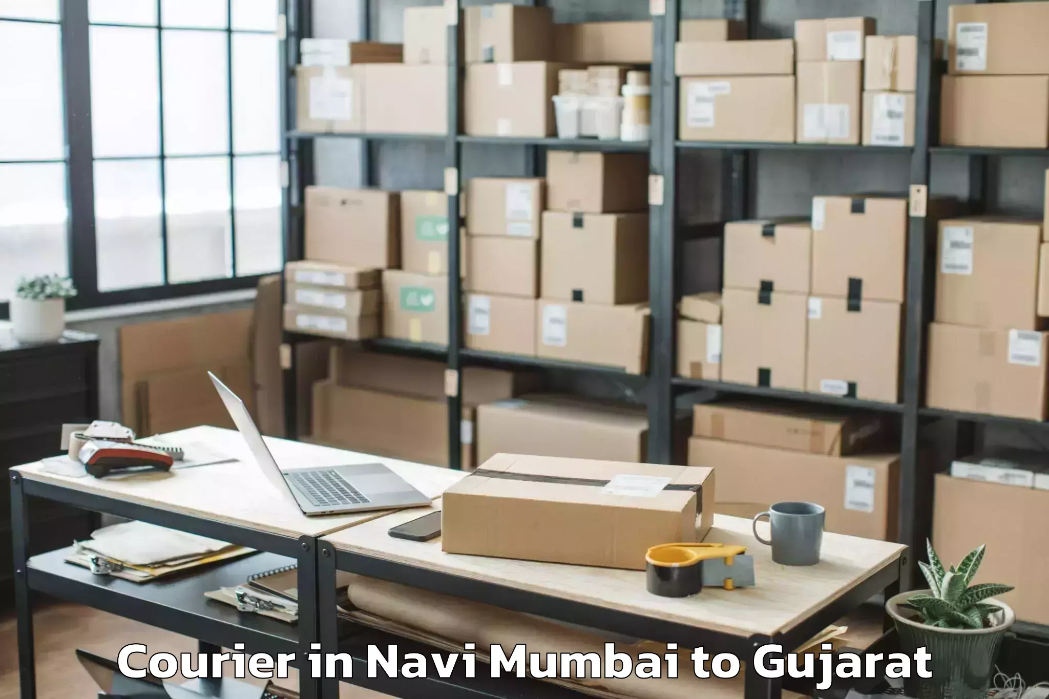 Reliable Navi Mumbai to Porbandar Airport Pbd Courier